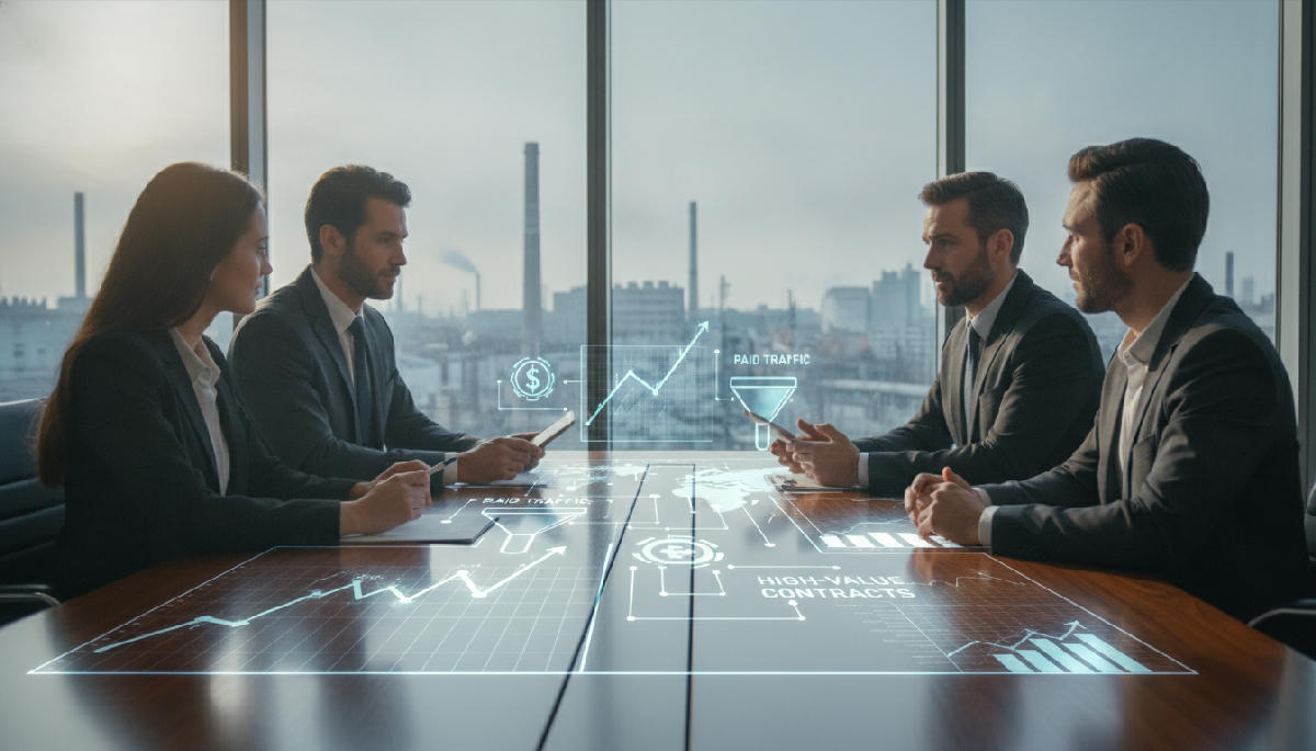 Tráfego pago para indústria: Como gerar leads B2B qualificados e fechar contratos de alto valor