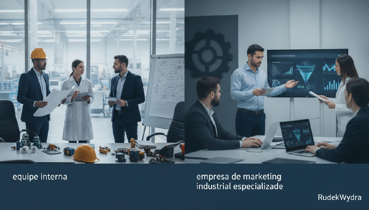 Como escolher entre equipe interna ou uma empresa de marketing industrial especializada?