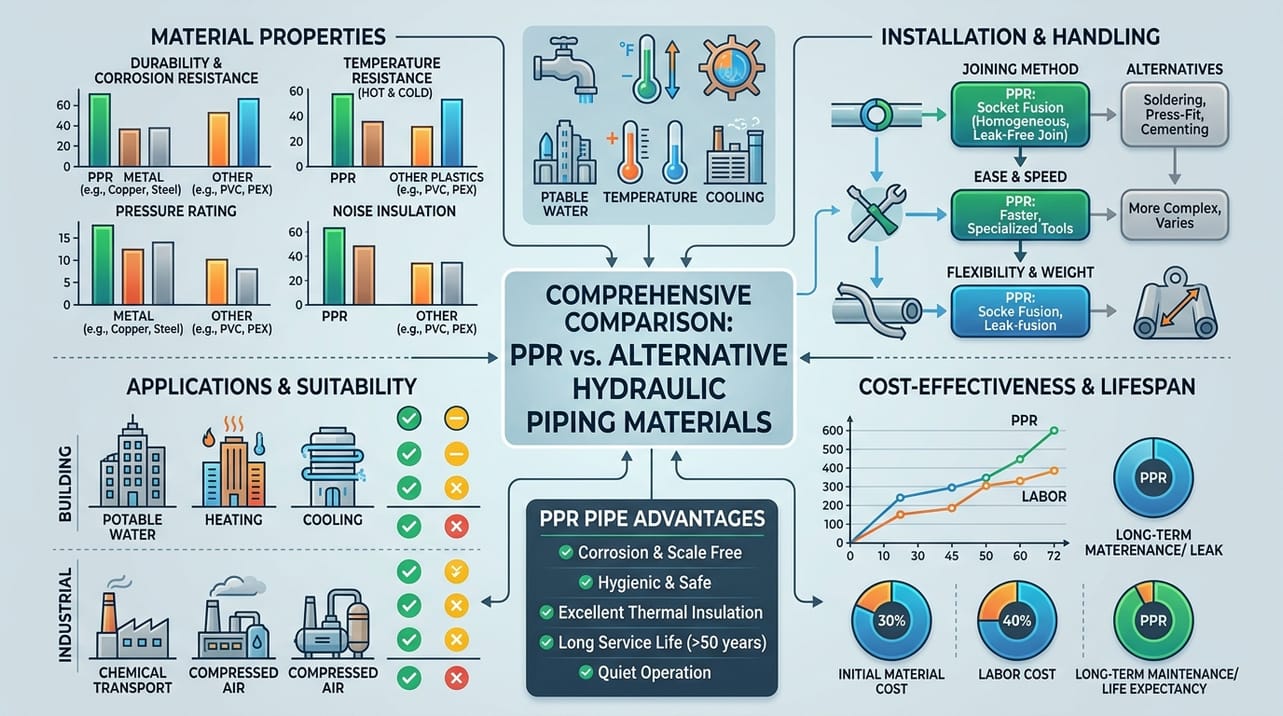Tubo PPR vs. PVC, CPVC e Cobre: Análise Detalhada para Escolha do Melhor Sistema de Tubulação Hidráulica