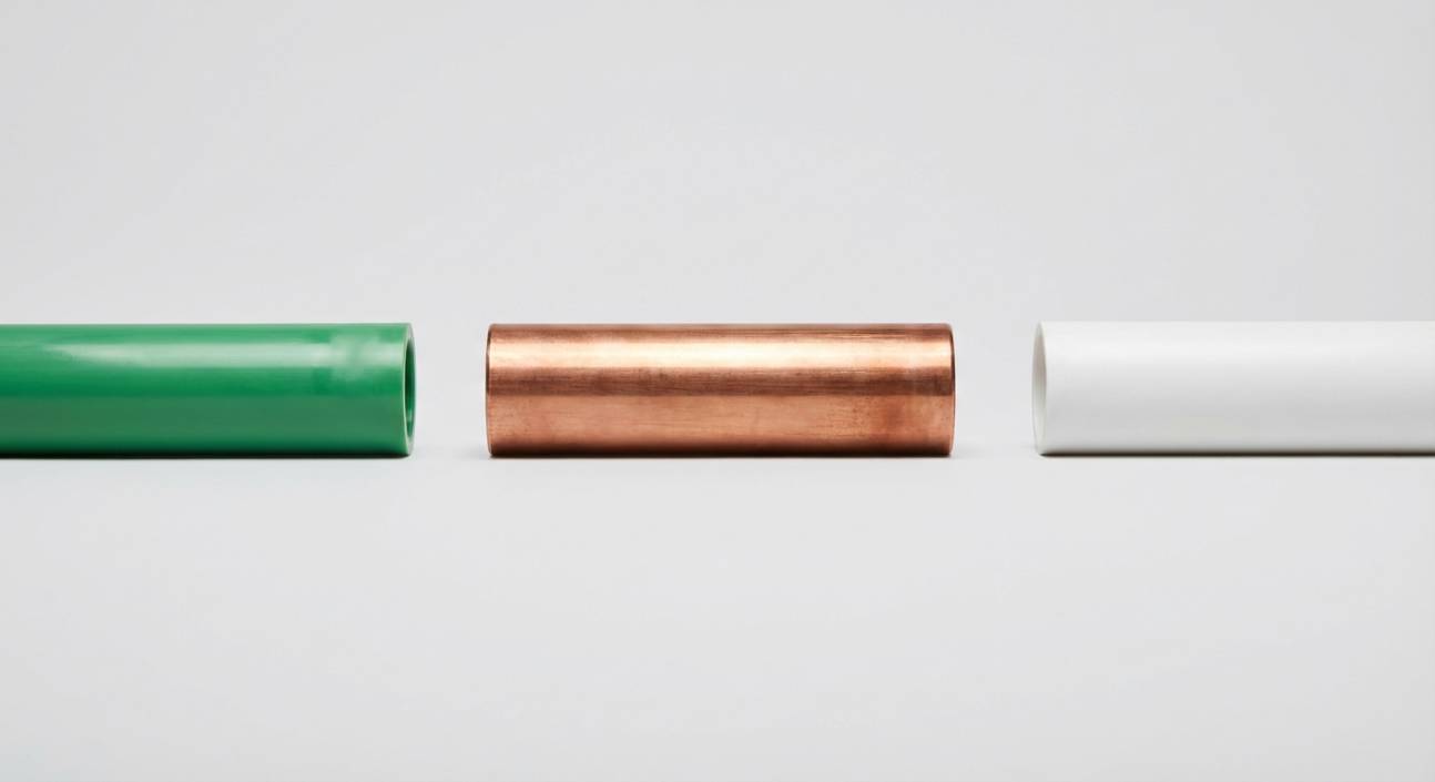 Comparativo entre Tubo PPR Top Fusion Elecon, tubos de cobre e tubos de PVC.