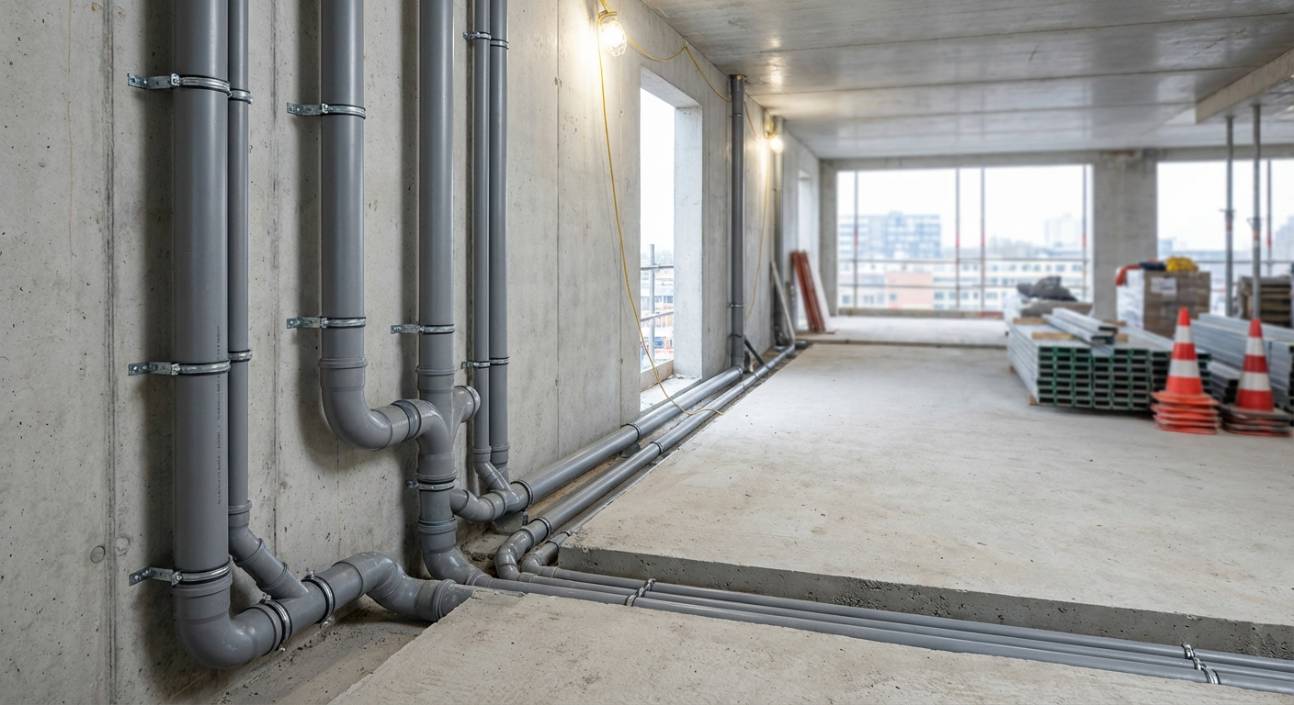 Instalação da Série R Amanco em obra residencial.