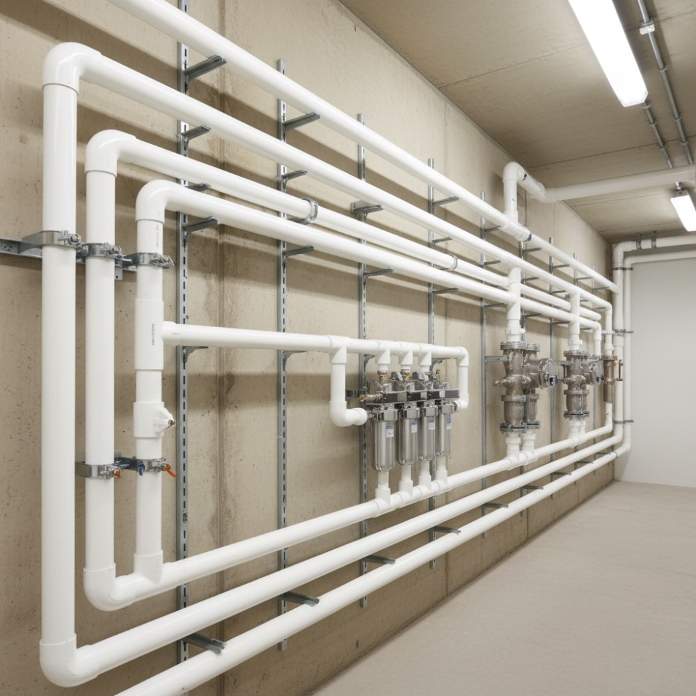 Tubos Amanco para água fria em PVC-U soldável, garantindo conexões seguras e duráveis em projetos hidráulicos.