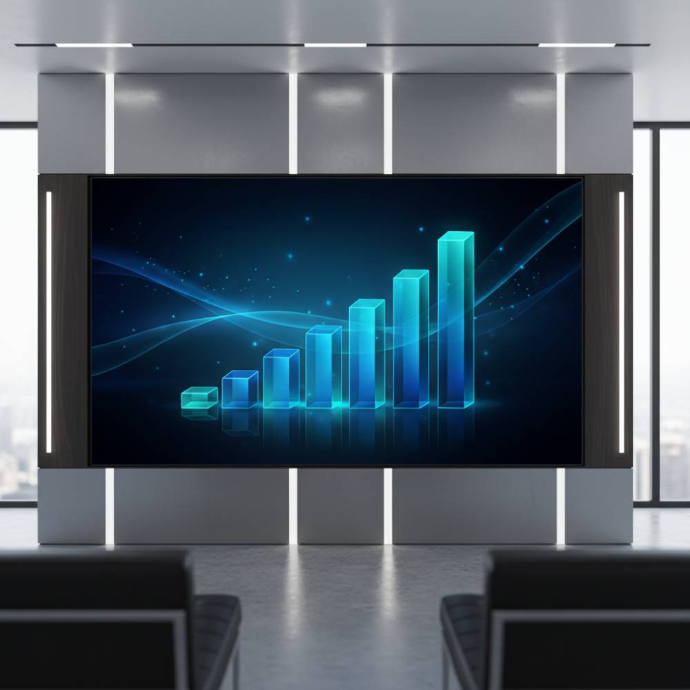 Gráfico comparativo mostrando o aumento de leads após a implementação de um site B2B industrial otimizado.